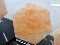 Orange Selenite Charging Plate Etched - Look How They Shine
