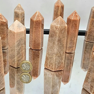 Peach Moonstone Crystal Prisms/ Towers - Look How They Shine