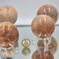 Peach Moonstone Crystal Spheres - Look How They Shine