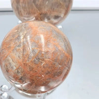 Peach Moonstone Crystal Spheres - Look How They Shine