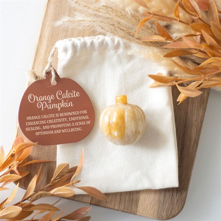 Pumpkin Shaped Orange Calcite Crystal - Look How They Shine