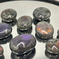 Purple Labradorite Crystal Palmstones - Look How They Shine
