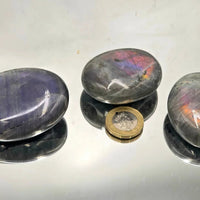 Purple Labradorite Crystal Palmstones - Look How They Shine