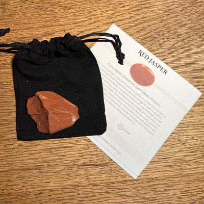 Red Jasper Rough Healing Crystal With Guide & Bag - Look How They Shine