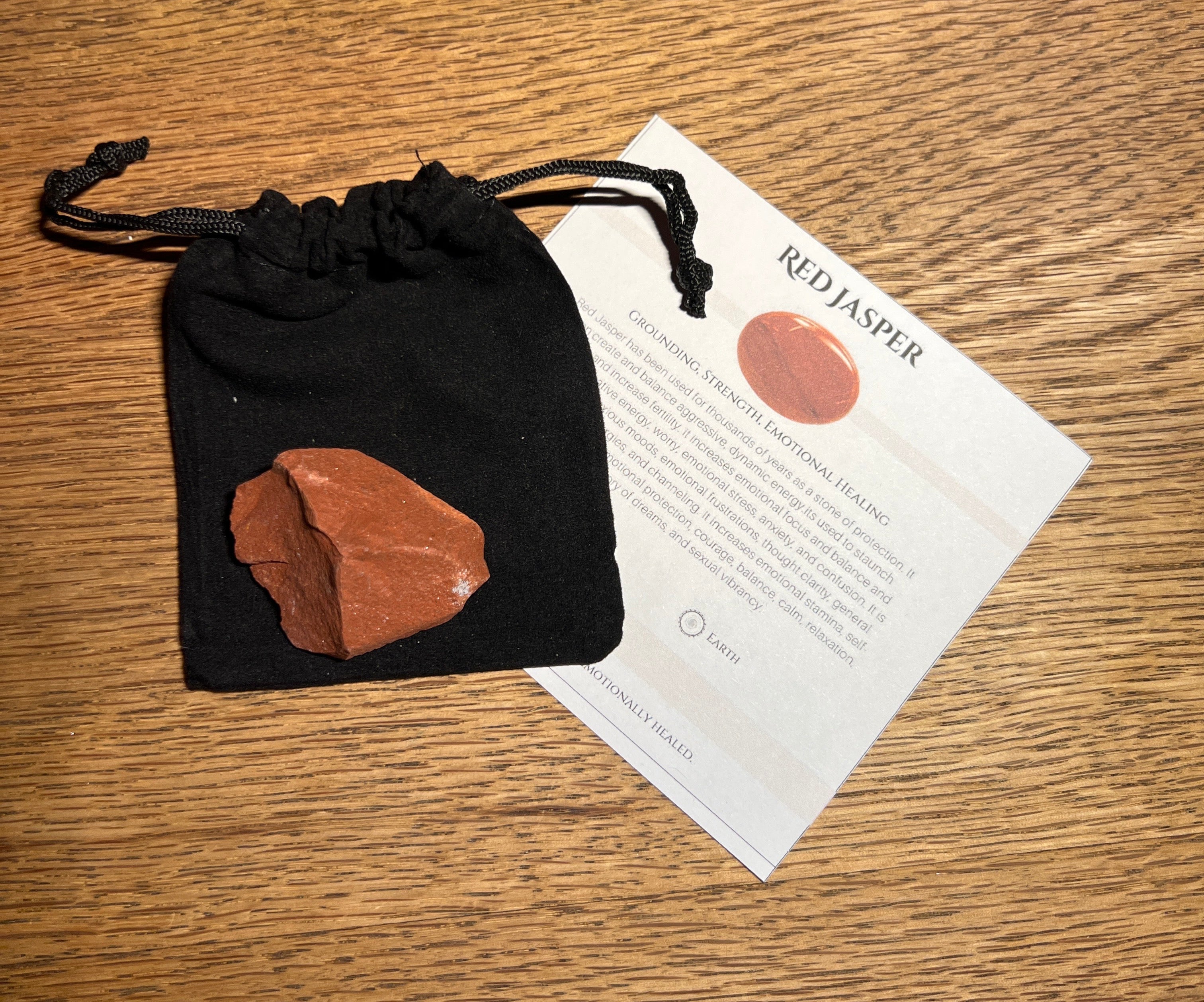 Red Jasper Rough Healing Crystal With Guide & Bag - Look How They Shine