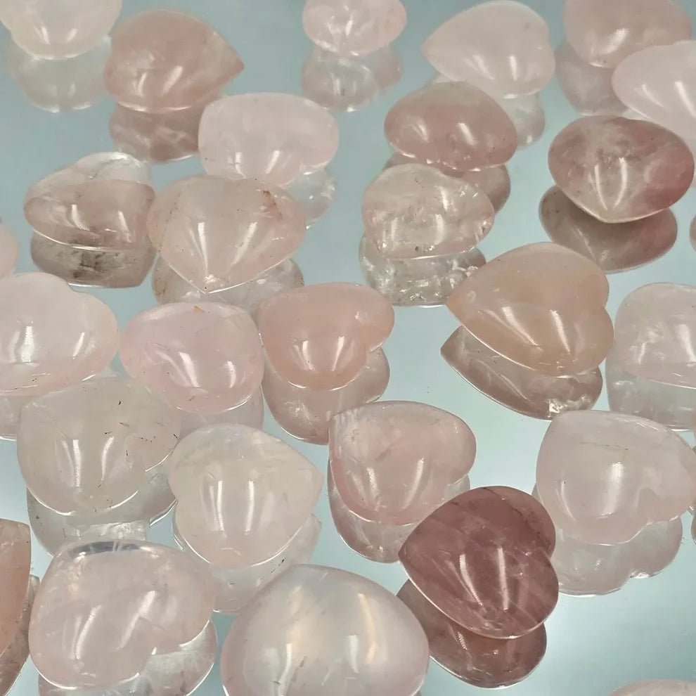 Rose Quartz Crystal Pocket Hearts - Look How They Shine