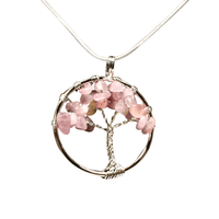 Rose Quartz Tree Of Life Pendant With Chain - Look How They Shine