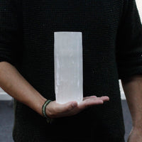 Selenite Cylinder Candle Holder - 20 Cm - Look How They Shine