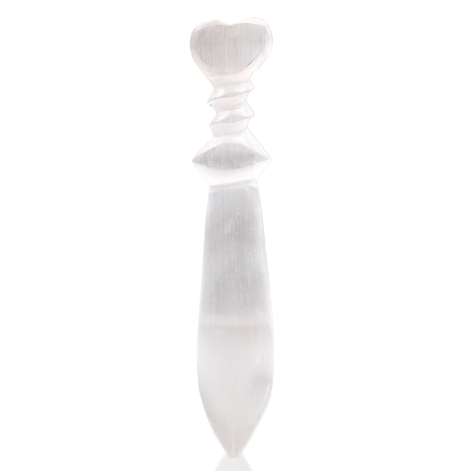 Selenite Lrg Ritual Knife - Spiral (25cm) - Look How They Shine