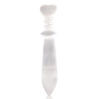 Selenite Lrg Ritual Knife - Spiral (25cm) - Look How They Shine