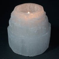 Selenite Mountain Top Candle Holder - 8 Cm - Look How They Shine